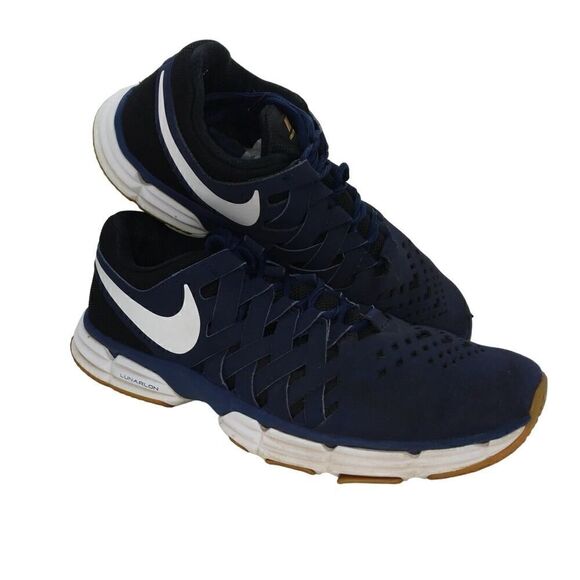Nike Lunar Fingertrap TR Mens Pre-owned Dark Blue Running Sneakers - sz. 10 1/2 - Picture 1 of 6